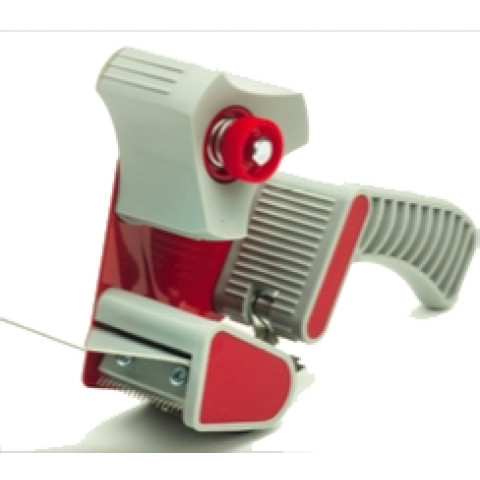 Tape dispenser with an adjustable brake for 50 mm tapes